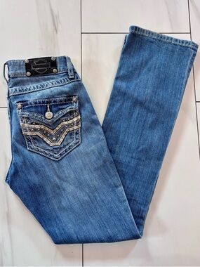 Harley Davidson bootcut Jeans embellished pockets size 0